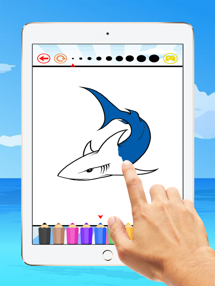 Fish Coloring Book for Children  Learn to color a dolphin shark whale squid and more