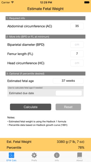 Fetal Weight Calculator - Estimate Weight and Growth Percentile na App Store