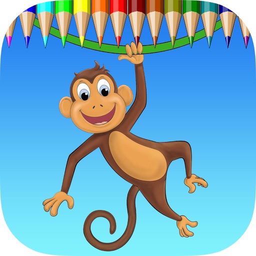 Monkey Coloring Book: Learn to olor and draw a monkey, gorilla and more icon