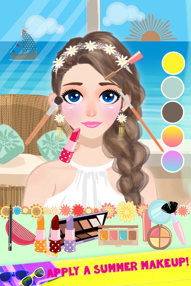 Summer Holiday - Girls SPA, Makeup and Dress Up Beauty Salon screenshot 4