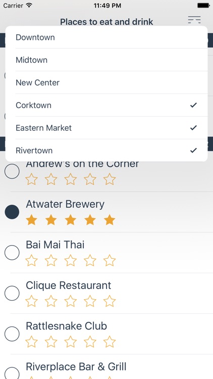 Detroit - The Bar and Restaurant Checklist