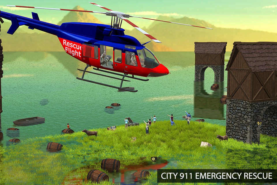 Flying Pilot Helicopter Rescue - City 911 Emergency Rescue Air Ambulance Simulator screenshot 2