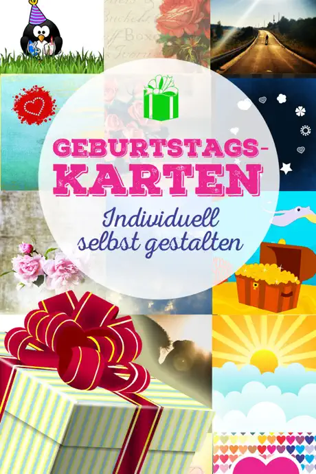 Geburtstagskarten - Alles Gute zum Geburtstag: Text auf Bild gra