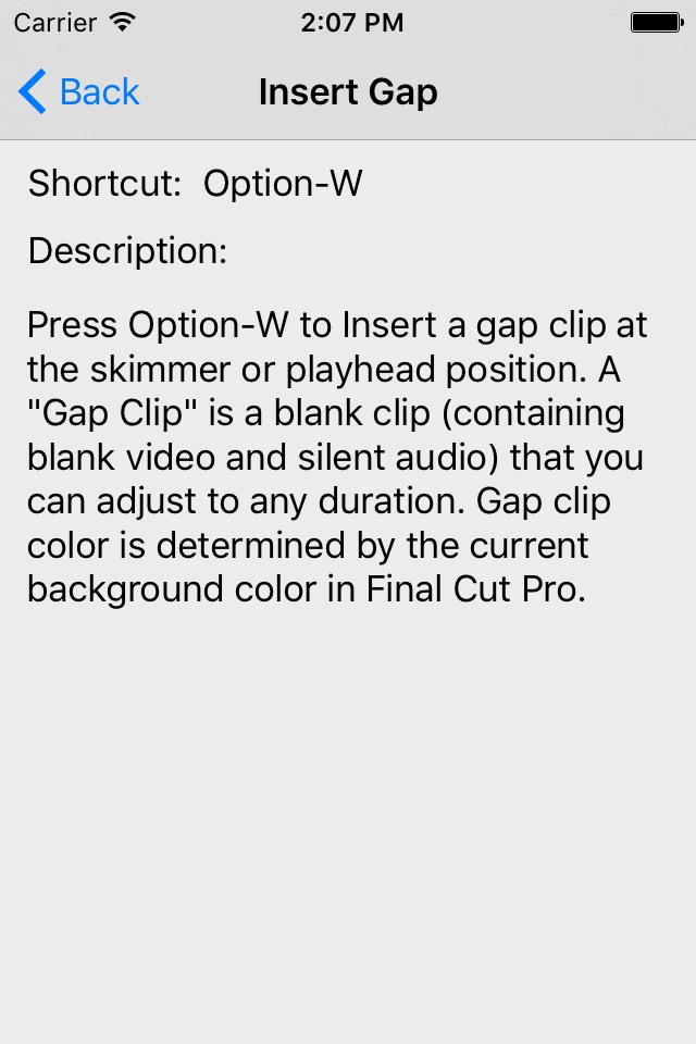 Shortcut: Final Cut Pro X Edition screenshot 2