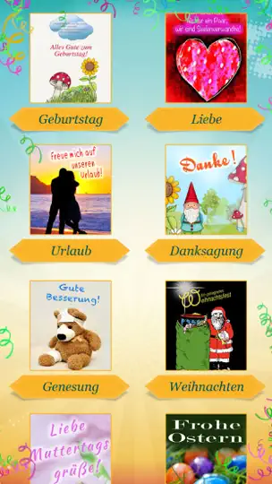Screenshot von Glückwunsch-Karten Für Jeden Anlass - Grüße, Glückwünsche, Grußkarten & Spruchbilder auf dem iPhone 3
