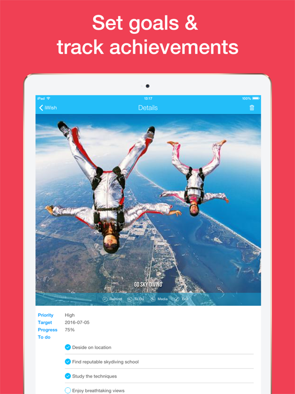 Screenshot #5 pour iWish - Objectifs de la Vie Fixer et Atteindre, Liste de Souhaits