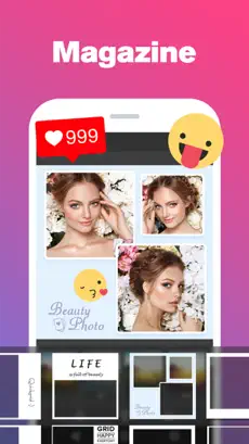 لقطة 3 Quick Grid - Picture Collage & Beauty Poster Magazine & Photo Editor with Nice Layout and Funny Filters iphone