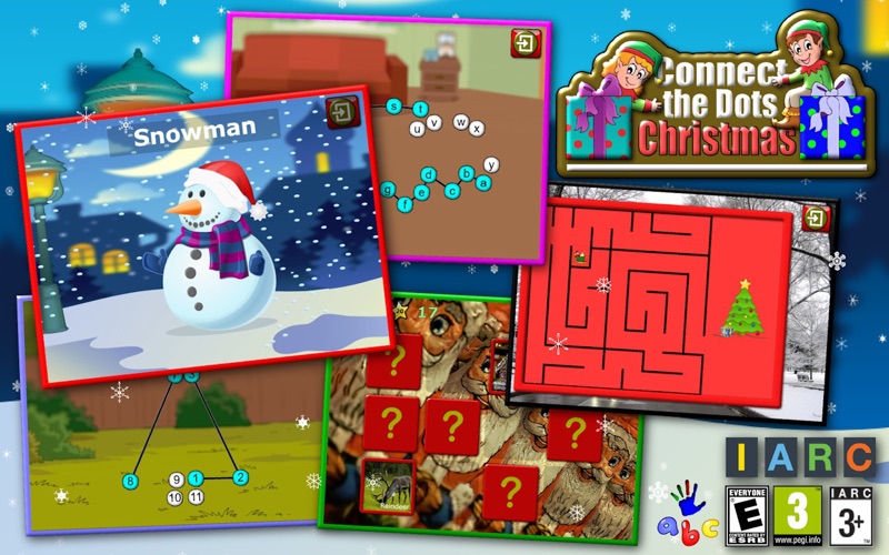 Screenshot #1 pour Enfants Noël connecter les points Puzzles - jeu éducatif de point à point pour les enfants d`âge préscolaire 2 +