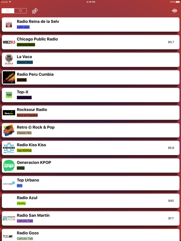 Radios de Perú - Las mejores emisoras de radio FM  y AM de Perú iPad screenshot 2 - Music app