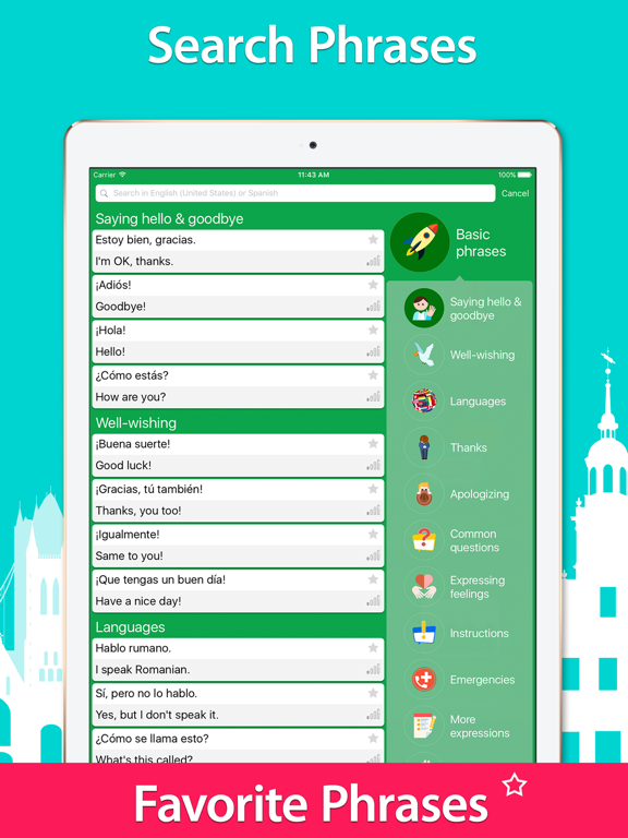 5000 Phrases - Learn Spanish Language for Free iPad screenshot 5 - Education app