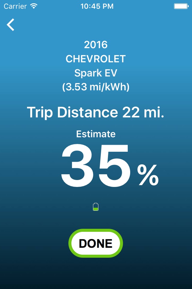 Battery Range Projection that shows battery consumption of electric cars screenshot 2
