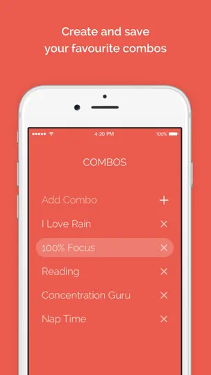Captura de pantalla de Noisli en iPhone 4