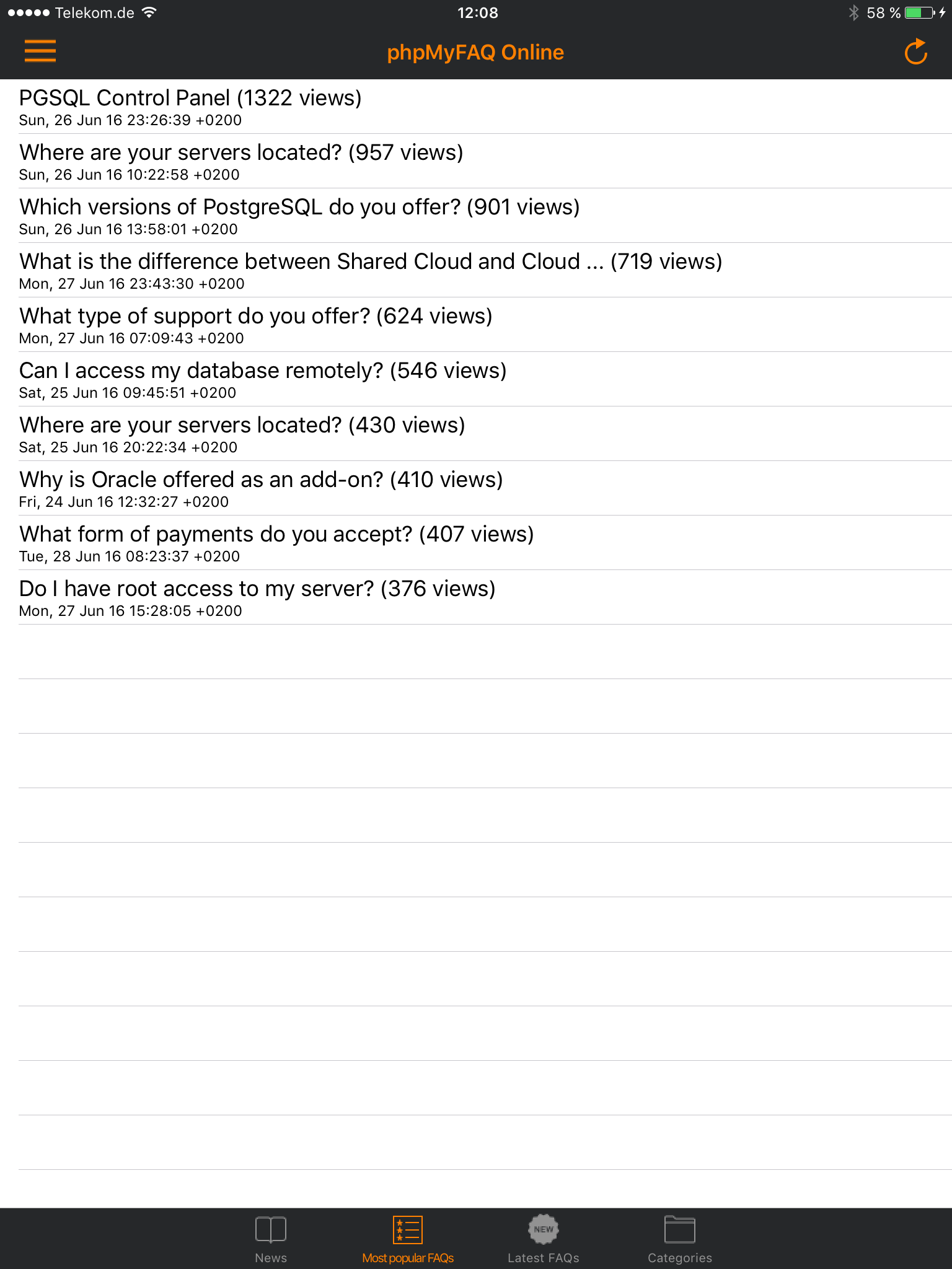 phpMyFAQ screenshot 7