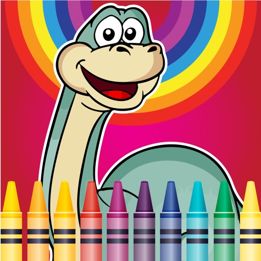 Dinosaurs Village coloring page for boys Fourth Edition iOS App