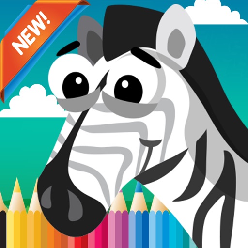 Zoo animals Coloring Book: Move finger to draw these coloring pages games free for children and toddler any age iOS App