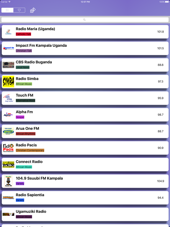 Uganda Radio Live Free iPad screenshot 2 - Music app