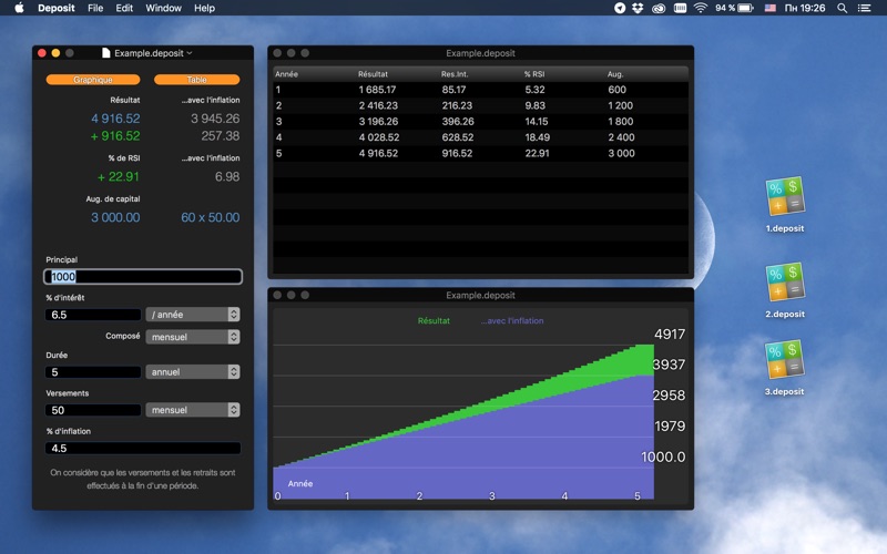 Screenshot #1 pour Deposit - calculateur d'intérêts composés - Dépôt