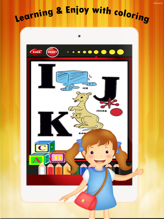 Alphabet A to Z Coloring Book for children age 1-6 iPad screenshot