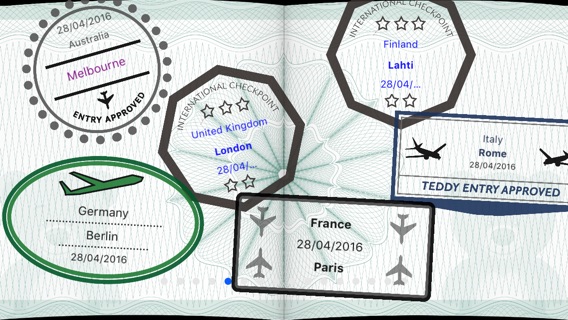 Teddy Bear Passport / Travel Photo Card ID Maker with Travel Stampsのおすすめ画像4