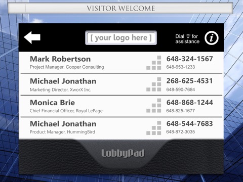 LobbyPad Visitor Management Virtual Reception - Office Building Directory screenshot 3