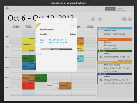 Screenshot #5 pour Horaire des cours - Votre mission et le calendrier scolaire