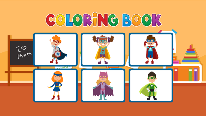 Superhero Kids Coloring Book - Painting Game
