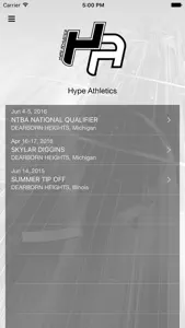 Hype Athletics Events screenshot #1 for iPhone