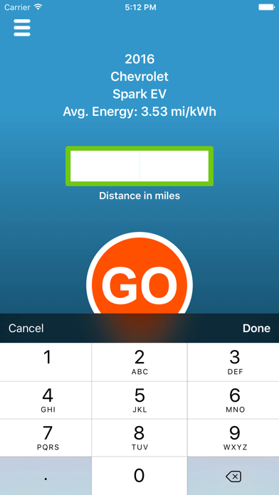 Screenshot #2 pour Battery Range Projection that shows battery consumption of electric cars