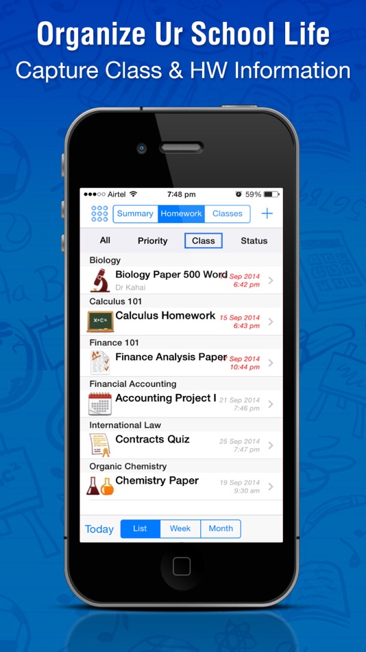 #1. Class Manager– My Homework App (iOS) Podle: Satyadev Mahalingashetty