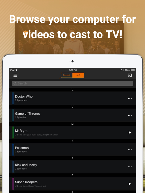 Screenshot #4 pour Videostream Mobile for Chromecast