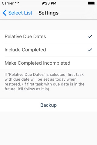 Backup Reminders Lists & Restore Data screenshot 3