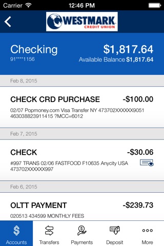 Westmark Credit Union Mobile screenshot 4