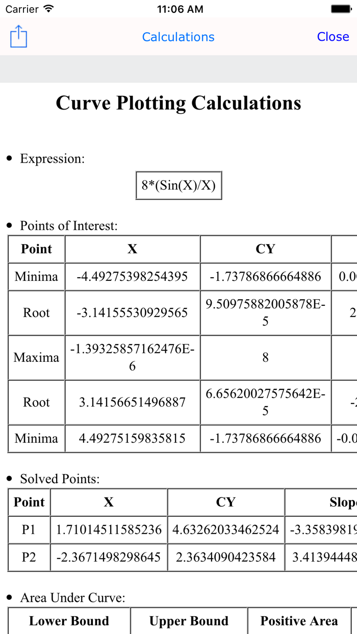 Curve Plot Graph Calc Lite