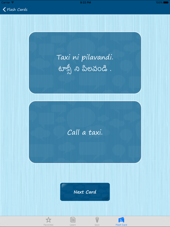 Screenshot #6 pour Learn Telugu Quickly - Phrases, Quiz, Flash Card