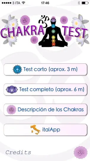 Captura de pantalla de Chakra Test - Descubre El Estado De Tus Chakras, Armoniza Las Energias De Tus Chakras Desequilibrados en iPhone 1