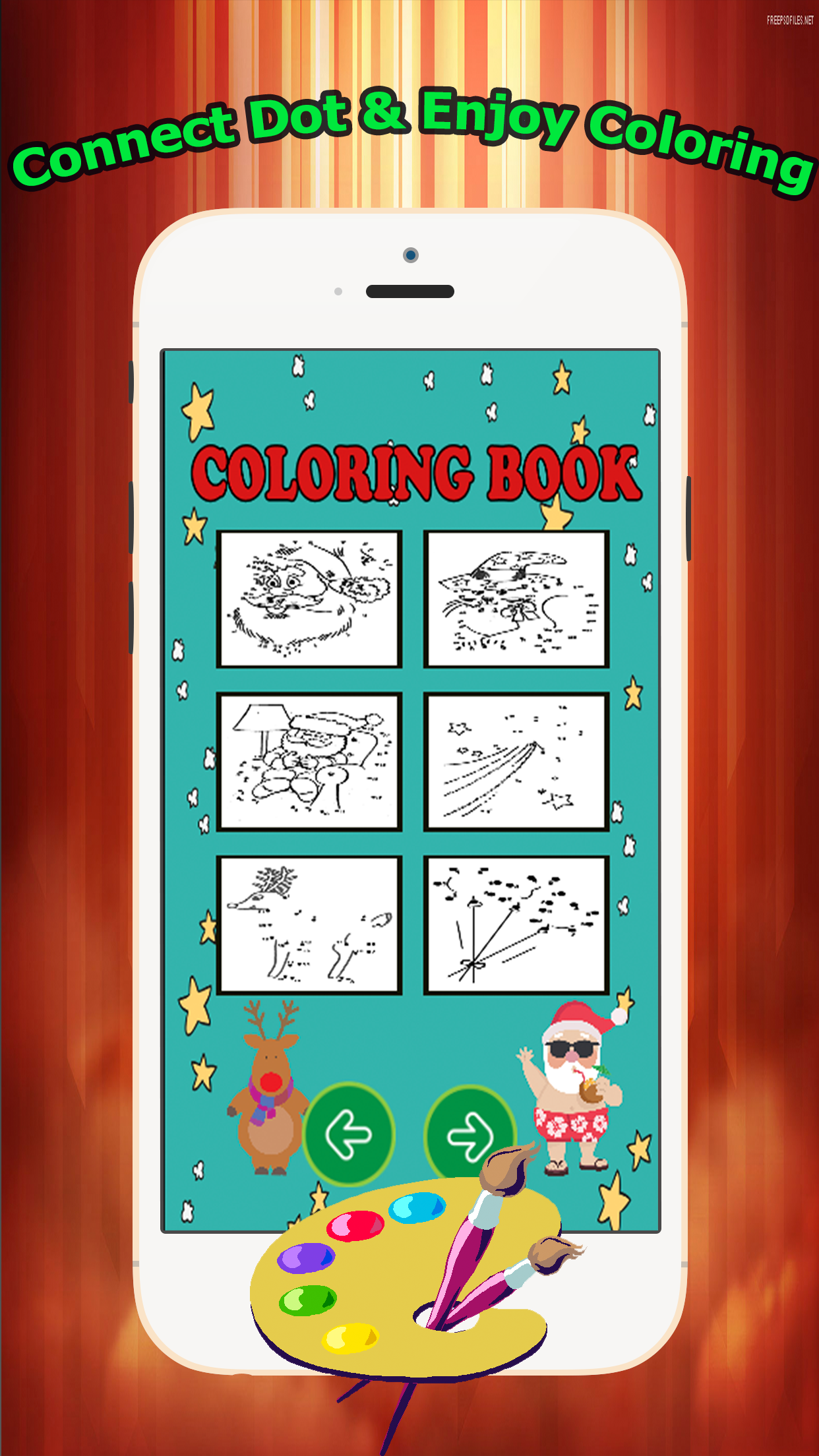 Brain dots Christmas & Santa claus Coloring Book - connect dot coloring pages games free for kids and toddlers any age screenshot 4
