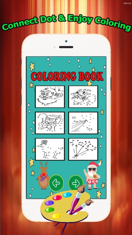 Brain dots Christmas & Santa claus Coloring Book - connect dot coloring pages games free for kids and toddlers any age screenshot-3