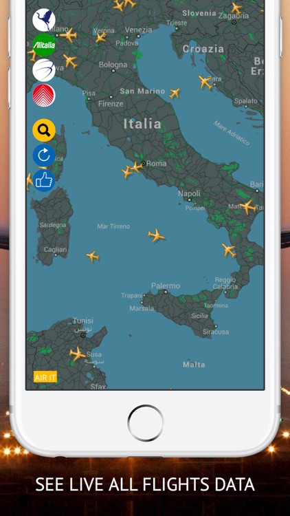 Air IT PRO : Live flight Status & Radar for Alitalia, Air One, Blue Panorama and Meridiana Fly Airlines