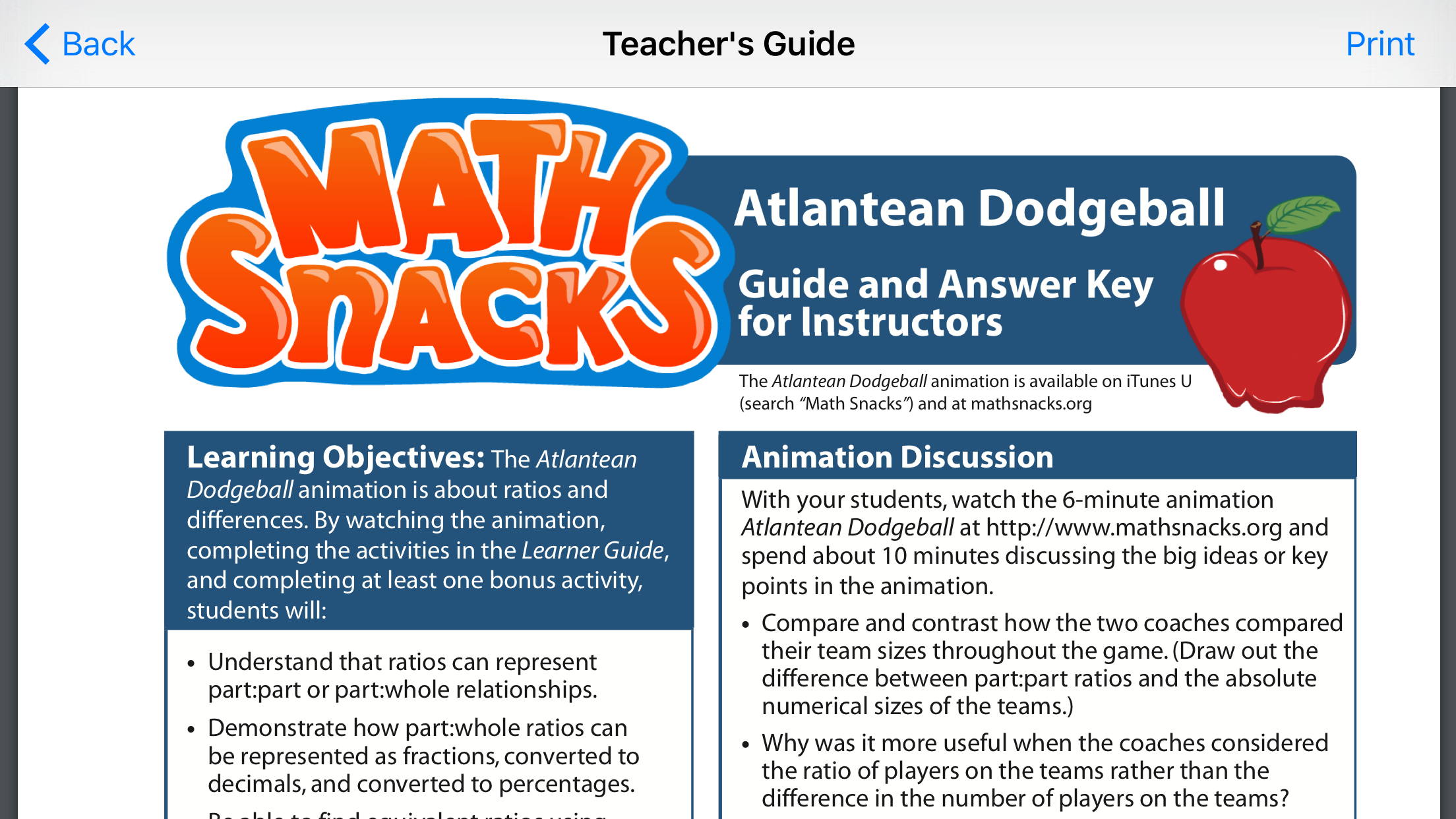 Math Snacks Video