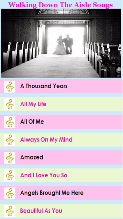 Walking Down the Aisle Songs