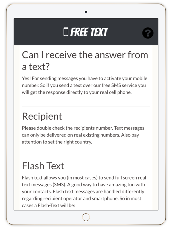 Free Text Message iPad screenshot 4 - Utilities app