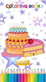 Cake Happy Birthday Coloring Book : Educational Learning Games For Kids & Toddler screenshot