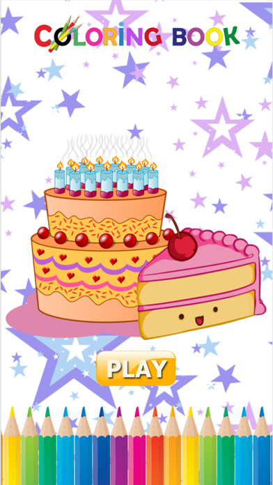 Cake Happy Birthday Coloring Book : Educational Learning Games For Kids & Toddler iPhone screenshot