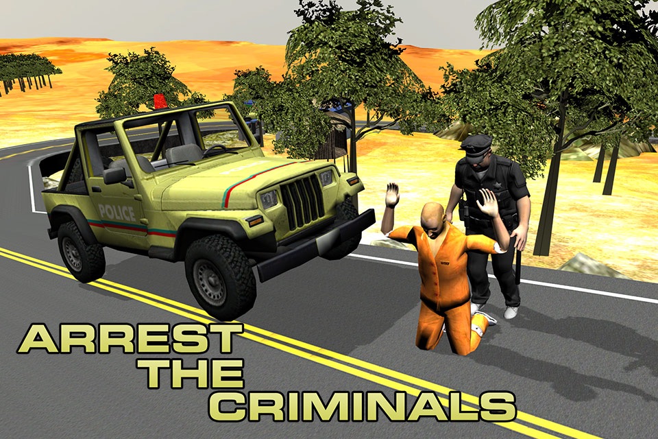 Offroad 4x4 Police Jeep – Chase & arrest robbers in this cop vehicle driving game screenshot 2