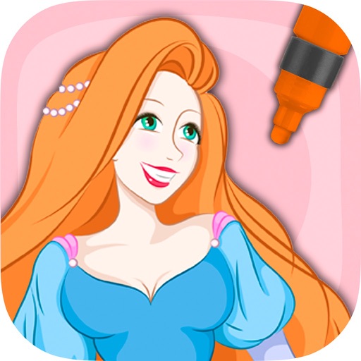 Paint and color Princesses – coloring book icon