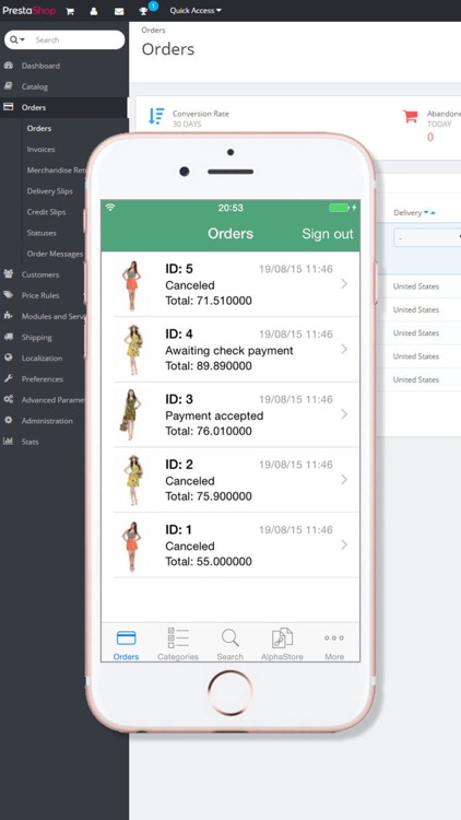 Store Admin for PrestaShop