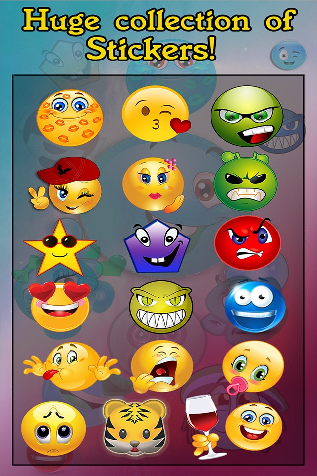 Emoji Camera Stickers: Add Cool Emoticon smiley Flirty Expression To Your Picture screenshot 2