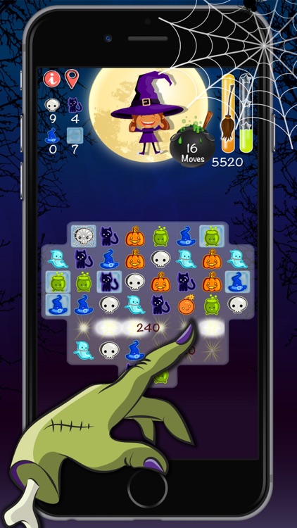 Cats & witches Halloween crush bubble game of zombies