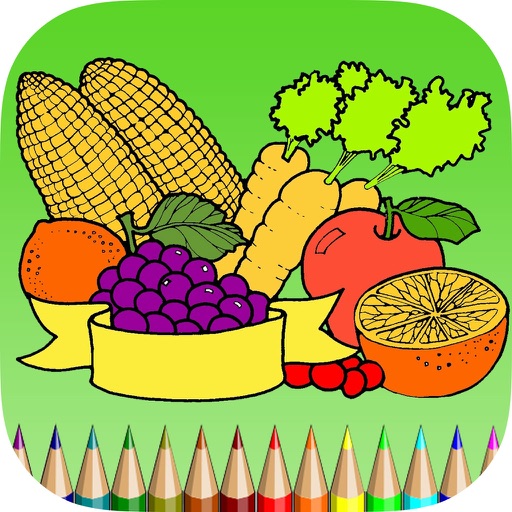 The Vegetable Coloring Book for Children: Learn to color the world of food, fruits and vegetables icon