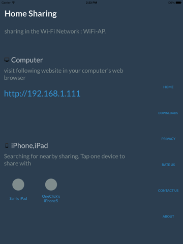 Screenshot #5 pour Home Sharing - transfer photo, video and file more easily in the local Wi-Fi network